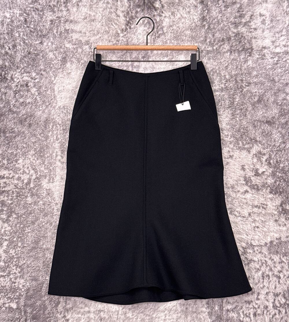 New Jil Sander x Uniqlo Skirt 4 Womens Black Wool Double Face Trumpet Midi